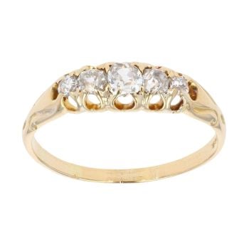 14ct Yellow Gold 0.50ct Diamond Five Stone Ring