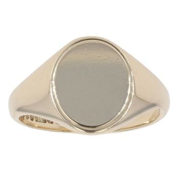 9ct Yellow Gold Plain Oval Signet Ring