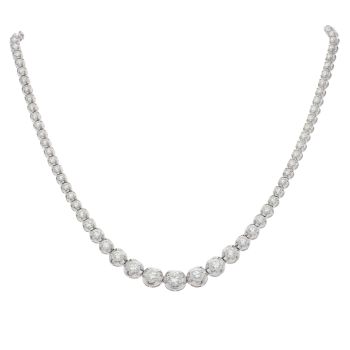 18ct White Gold 11.96ct Brilliant Cut Diamond Tennis Chain 16"