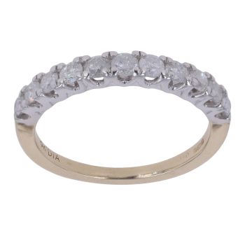9ct Yellow Gold 0.55ct Brilliant Cut Diamond Half Eternity Ring