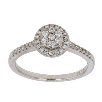 9ct White Gold 0.25ct Brilliant Cut Diamond Cluster Ring