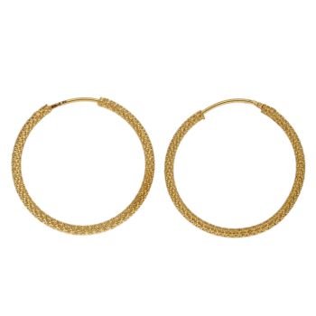 22ct Yellow Gold Patterned Hoop Earrings