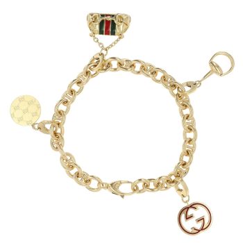 18ct Yellow Gold Gucci Charm Bracelet 8"