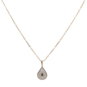 9ct Yellow Gold Cubic Zirconia Cluster Pendant and Chain 18"