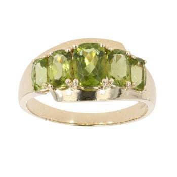 9ct Yellow Gold Five Stone Peridot Ring
