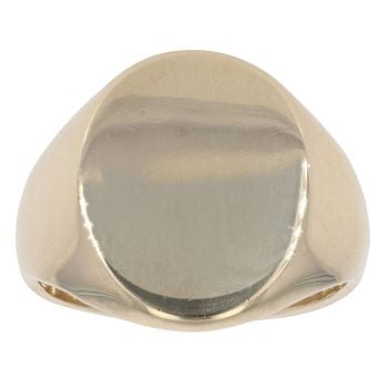 9ct Yellow Gold Plain Oval Signet Ring