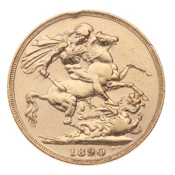 1890 Victoria Full Sovereign Coin