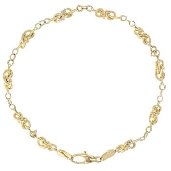 18ct Yellow Gold Twist Knot Fancy Bracelet 7.5"