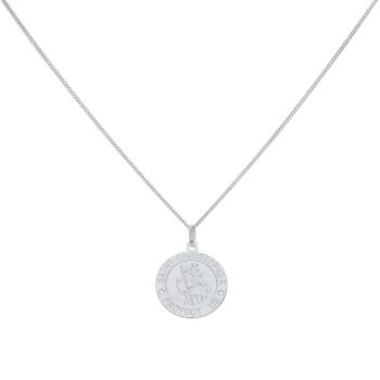 Silver St Christopher Pendant and Chain 18" By Icesia