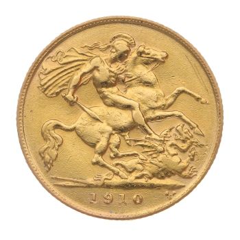 1910 Edward VII Large Head UK Half Sovereign Coin