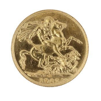 1927 George V Large Head South Africa Full Sovereign Coin