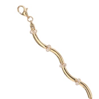 9ct Yellow Gold Cubic Zirconia Bracelet 7.5"