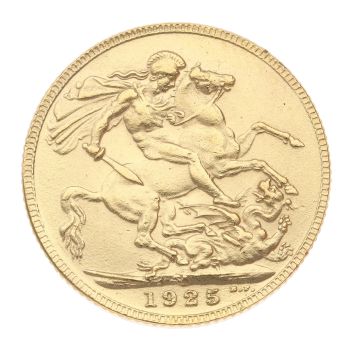 1925 George V Large Head South Africa Full Sovereign Coin