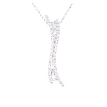 18ct White Gold 0.40ct Diamond Pendant and Chain