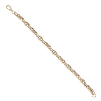 9ct Yellow Gold Stars and Bars Bracelet 7"