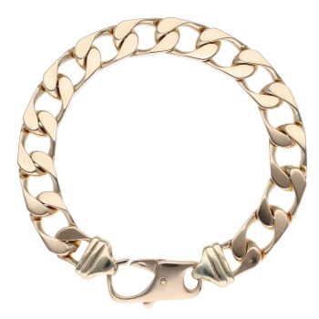9ct Yellow Gold Rectangle Curb Bracelet 9"
