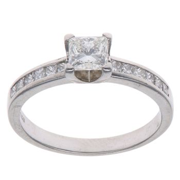 Platinum 1.10ct Princess Cut Diamond Solitaire Ring