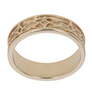 9ct Yellow Gold Celtic Patterned Wedding Band 5.6mm