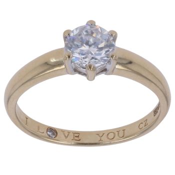9ct Yellow Gold Cubic Zirconia Single Stone Ring