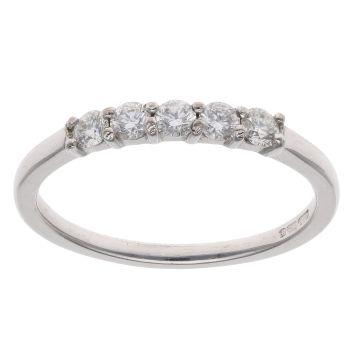 18ct White Gold 0.33ct Brilliant Cut Diamond Five Stone Ring