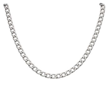Unique & Co Stainless Steel Matte And Polished Curb Chain 20"