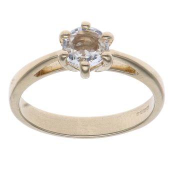 9ct Yellow Gold Cubic Zirconia Solitaire Ring