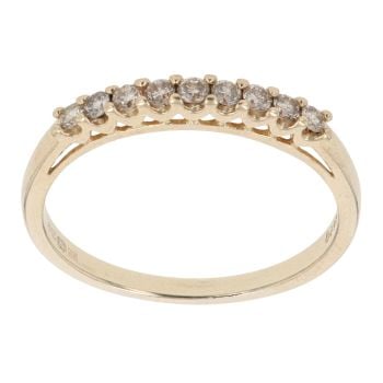 9ct Yellow Gold 0.25ct Brilliant Cut Diamond Half Eternity Ring