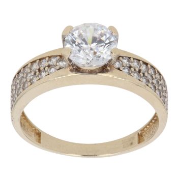 9ct Yellow Gold Cubic Zirconia Solitaire Ring