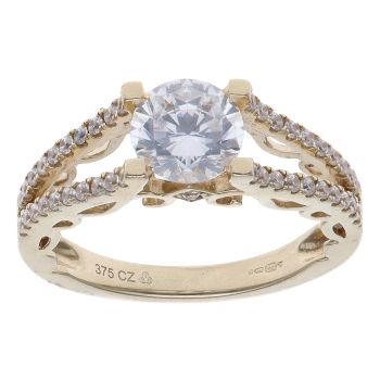 9ct Yellow Gold Cubic Zirconia Single Stone Ring