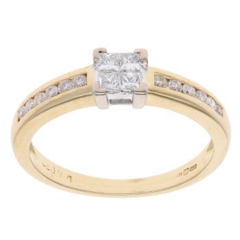 18ct Yellow Gold 0.30ct Diamond Cluster Ring
