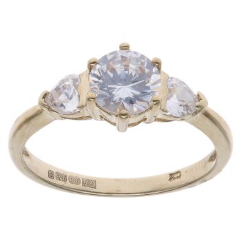 9ct Yellow Gold Cubic Zirconia Solitaire Ring