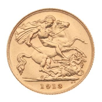 1913 George V Half Sovereign Coin