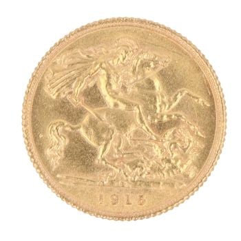 1915 George V Half Sovereign Coin