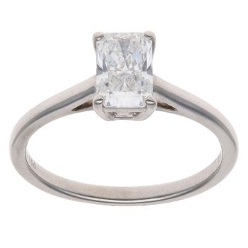 9ct White Gold 1.09ct Radiant Cut Lab Grown Diamond Solitaire Ring