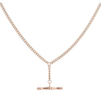 9ct Rose Gold T-Bar Curb Chain 16"