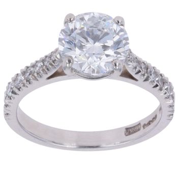 Platinum 1.75ct Brilliant Cut Lab Grown Diamond Solitaire Ring