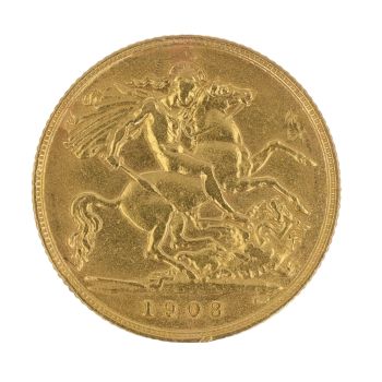 1908 Edward VII Half Sovereign Coin