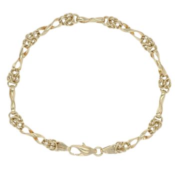 14ct Yellow Gold Fancy Bracelet 8.5"