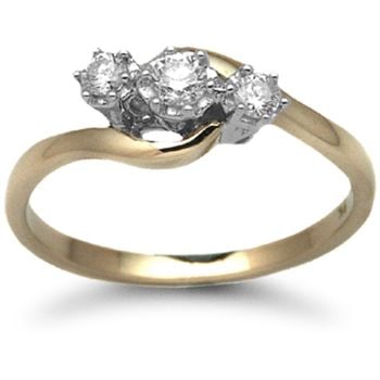 9 Carat Yellow Gold 25pts Trilogy Diamond Ring