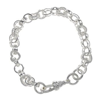 Silver Belcher Heart Bracelet 7.5" By Icesia