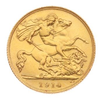 1914 George V Half Sovereign Coin