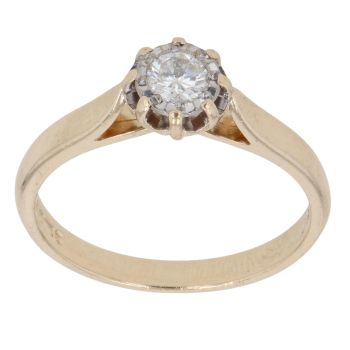 9ct Yellow Gold 0.25ct Brilliant Cut Diamond Solitaire Ring