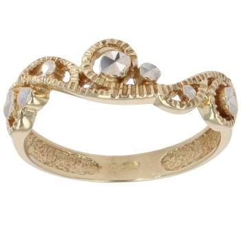 9ct Yellow and White Gold Patterned Fancy Ring
