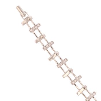 9ct White Gold Cubic Zirconia Fancy Bracelet 7"