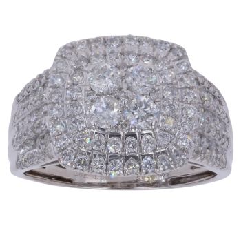 18ct White Gold 1.50ct Brilliant Cut Diamond Cluster Ring