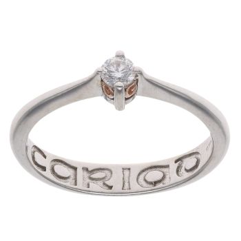 9ct White and Rose Gold 0.10ct Diamond Solitaire Clogau Ring