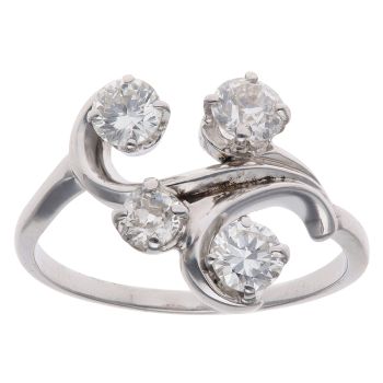 9ct White Gold 1.25ct Brilliant Cut Diamond Fancy Ring