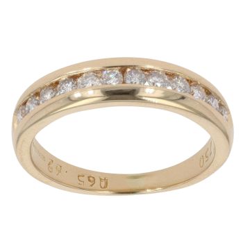 18ct Yellow Gold 0.50ct Brilliant Cut Diamond Half Eternity Ring