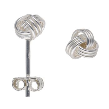Silver Knot Stud Earrings By Icesia