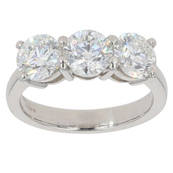 Platinum 2.50ct Brilliant Cut Diamond Trilogy Ring